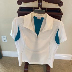 Women's Nike Golf Polo; (8-10) M/M; Turquoise & White